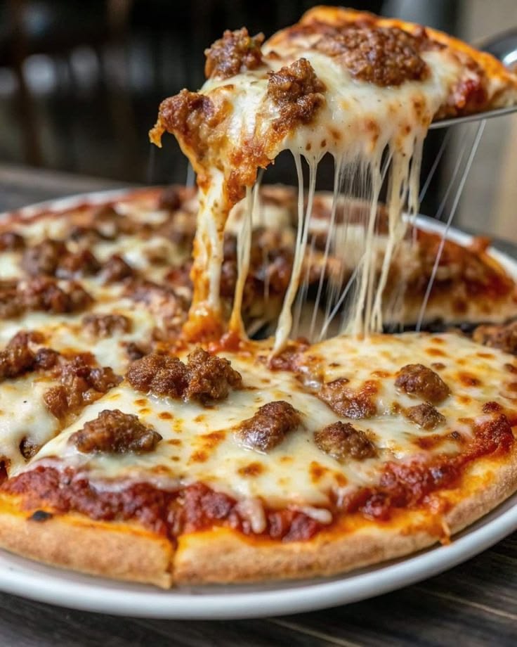 Cheesy pizza slices